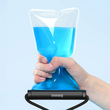 Wasserdichtes Gehäuse für Telefon 7.2 '' mit zylindrischer Schließung von IPX8-Aquaglide - Schwarz