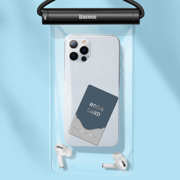 Waterdichte hoes voor telefoon 7.2 '' met cilindrische sluiting van IPX8 Aquaglide - zwart