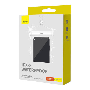 Vanntett tilfelle for telefon 7.2 '' med sylindrisk lukking IPX8 Aquaglide - Hvit