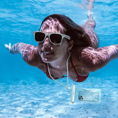 Wasserdichtes Hülle für Telefon 7.2 '' mit zylindrischem Verschluss IPX8 Aquaglide - Weiß