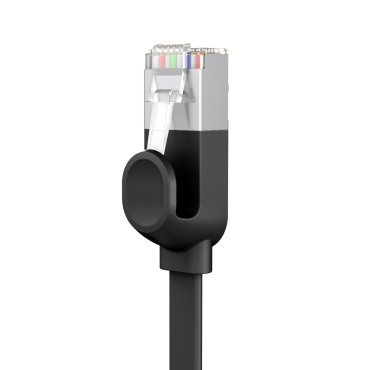 RJ45 Sieťový kábel Plochý vysokorýchlostný Ethernet CAT6 3M - čierna