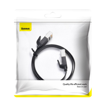 RJ45 Nettverkskabel Flat High Speed Ethernet Cat6 3M - Svart