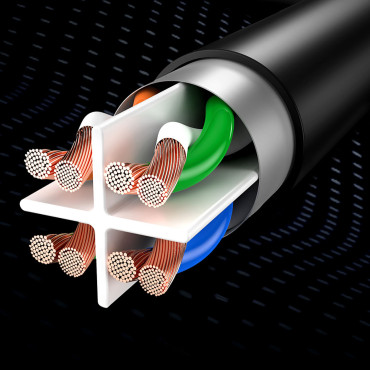 RJ45 Sieťový kábel Plochý vysokorýchlostný Ethernet CAT6 3M - čierna