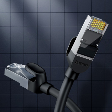 RJ45 Sieťový kábel Plochý vysokorýchlostný Ethernet CAT6 3M - čierna