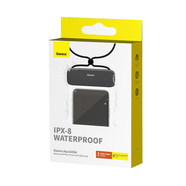 Waterproof case on phone 7.2 '' Aquaglide IPX8 with Slide Lock system - black