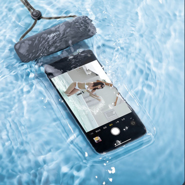 Étui imperméable sur le téléphone 7.2 '' Aquaglide IPX8 avec système de verrouillage de la diapositive - Noir