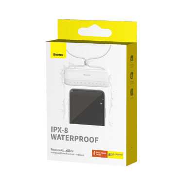 Caso impermeável no telefone 7.2 '' Aquaglide IPX8 com sistema de bloqueio de slide - branco