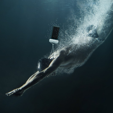 Vanntett tilfelle på telefon 7.2 '' Aquaglide IPX8 med glidelåsesystem - Hvit