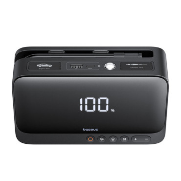 4in1 άλμα εκκίνησης 600a με Powerbank Flashlight 6000mah Super Energy Compressor - Μαύρο