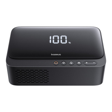 4in1 Jump Starter 600A med PowerBank lommelygte 6000mAh Super Energy Kompressor - Sort