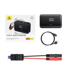 4in1 άλμα εκκίνησης 600a με Powerbank Flashlight 6000mah Super Energy Compressor - Μαύρο