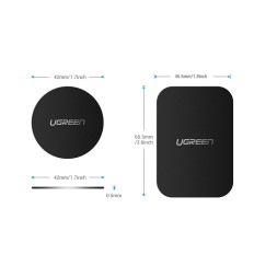 Telhas de metal para alças magnéticas no conjunto de telefone 2pcs. - preto