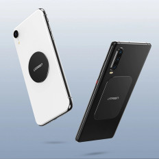 Kovové dlaždice pro magnetické rukojeti na telefonu 2ks. - černá