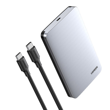 Pocket pevného disku 2.5 '' SATA 3.0 6GBPS + USB-C kábel 0.5m - strieborné