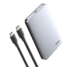 Pocket pevného disku 2.5 '' SATA 3.0 6GBPS + USB-C kábel 0.5m - strieborné