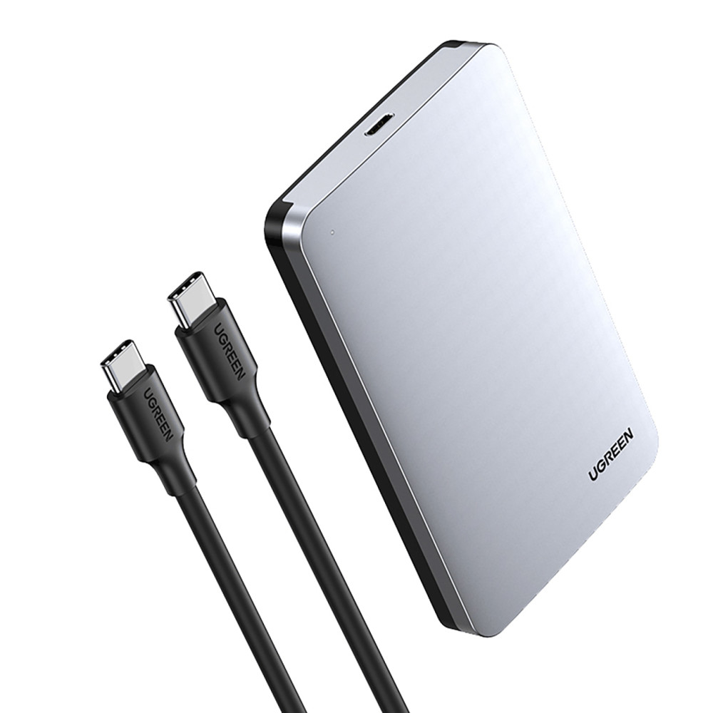 Merevlemez zseb 2.5 '' SATA 3.0 6Gbps + USB-C kábel 0.5m ezüst