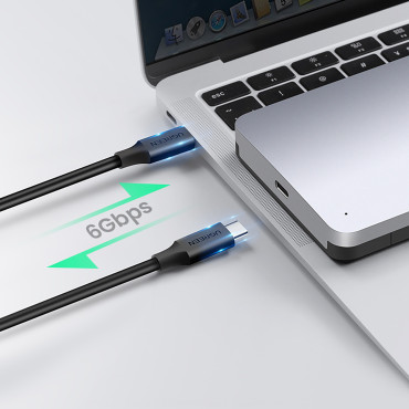 Hårddiskficka 2.5 '' SATA 3,0 6Gbps + USB-C-kabel 0.5m - silver