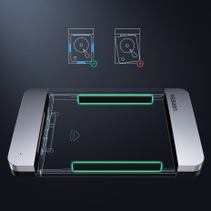 Pocket pevného disku 2.5 '' SATA 3.0 6GBPS + USB-C kábel 0.5m - strieborné