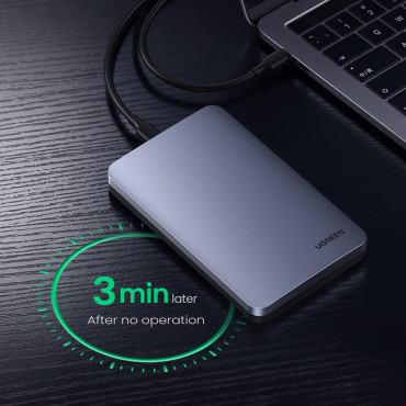 Hårddiskficka 2.5 '' SATA 3,0 6Gbps + USB-C-kabel 0.5m - silver