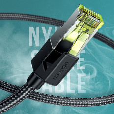 Câble réseau PatchCord dans Ethernet RJ45 Cat 7 10 Gbps 1m - Noir