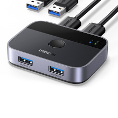 2in1 2x USB-A 3.0-adapter (inngang) / 2x USB-A (utgang) - grå