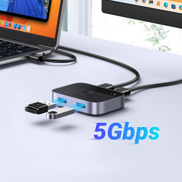 2In2X USB-A 3.0 Adapter (ingång) / 2x USB-A (Output) - Grå