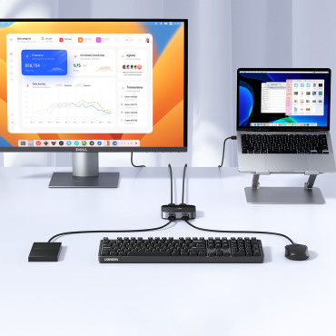 2In2X USB-A 3.0 Adapter (ingång) / 2x USB-A (Output) - Grå