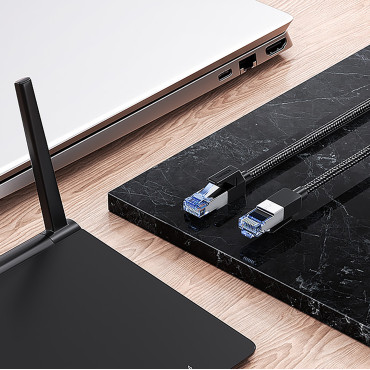 Patchcord Ethernet RJ45 CAT8 CAT8 jedro kabla 1.5m - Črna