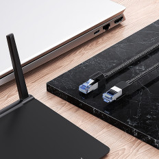 Patchcord Ethernet RJ45 CAT8 CAT8 Core Cable Core 1.5m - fekete