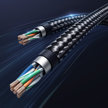 Patchcord Ethernet RJ45 CAT8 CAT8 Core Cable Core 1.5m - fekete