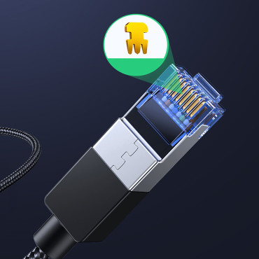 Patchcord Ethernet RJ45 CAT8 CAT8 Core Cable Core 1.5m - svart