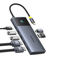 7W1 HUB-adapter Metalen GLEAME SERIEION II USB-C PD100W / 2X USB-A / 2X HDMI 4K / USB-C 3.0