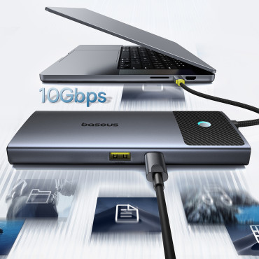 7W1 HUB ADAPTER Metal GleAam-sarja II USB-C PD100W / 2x USB-A / 2X HDMI 4K / USB-C 3.0