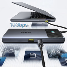 7W1 HUB Adapter Metal Gleeam Serie II USB-C PD100W / 2x USB-A / 2X HDMI 4K / USB-C 3.0