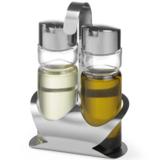 Un conjunto para especias de acero inoxidable y vinagre culpable. Hendi 465349