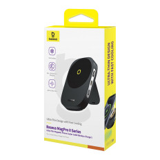 3v1 Chladicí ventilátor Smartphone 15W Indukční nabíječka a stojan - černá