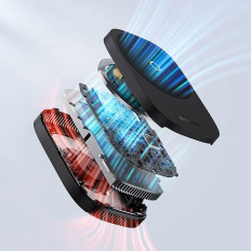 3in1 Ventola di raffreddamento Smartphone Caricabatterie da induzione 15W e stand - Nero