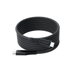 Kabelinė USB C-USB-C kabelis su PD 3.1 240W Magnetinio organizatoriaus 1.8m - juoda