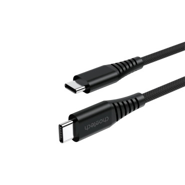 Kabelinė USB C-USB-C kabelis su PD 3.1 240W Magnetinio organizatoriaus 1.8m - juoda