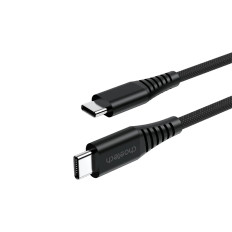 Kabelinė USB C-USB-C kabelis su PD 3.1 240W Magnetinio organizatoriaus 1.8m - juoda