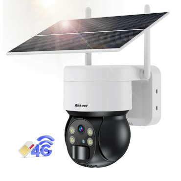 Ηλιακή έξυπνη κάμερα PTZ 4G LTE με 5W ηλιακό πάνελ ASC006-4G - Λευκό