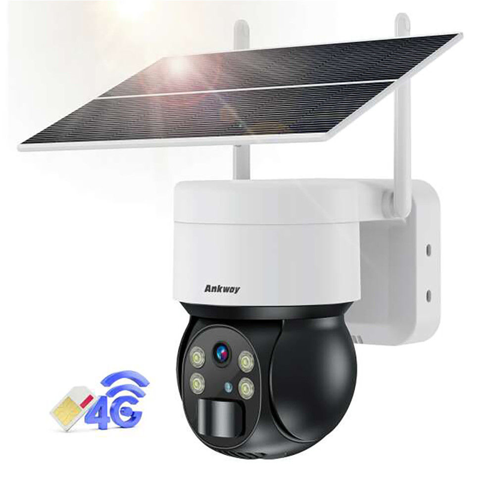 Solar Smart Camera PTZ 4G LTE med 5W solpanel ASC006-4G - vit