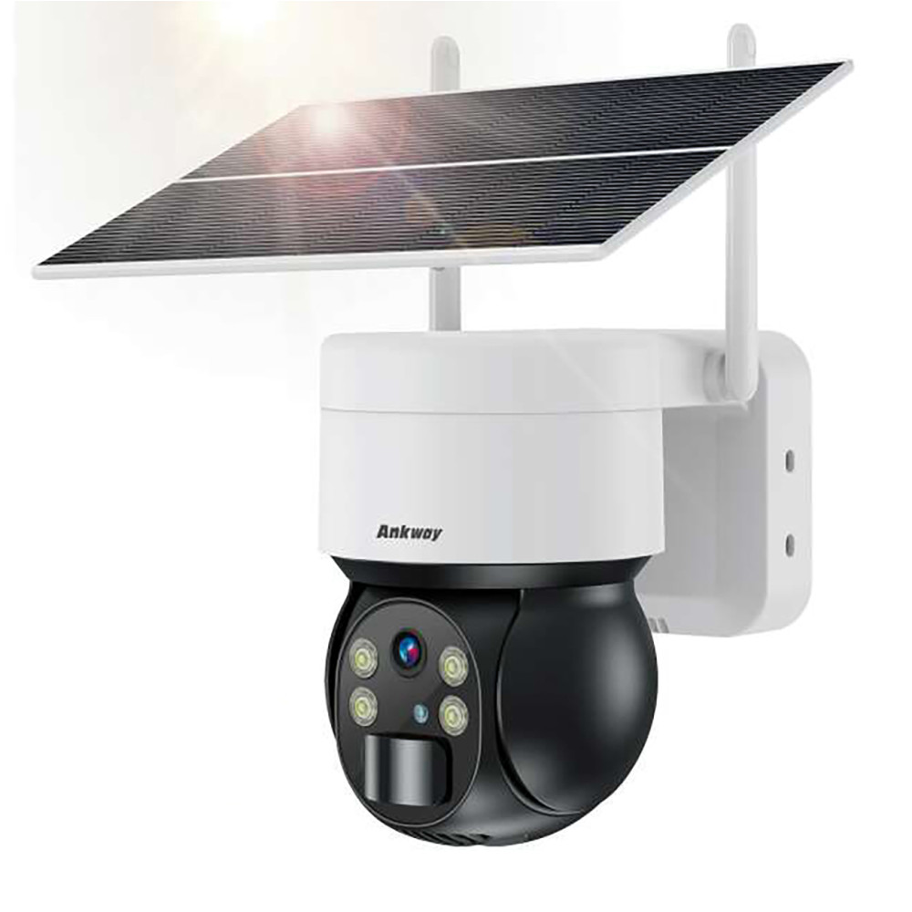 Solar Solar Solar Camera PTZ WiFi med 5W solpanel ASC006-WF - vit