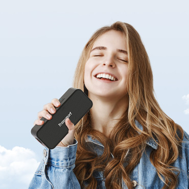 Brezžični zvočnik T2 PLUS nadgrajen 20W Bluetooth 5.3 - črna