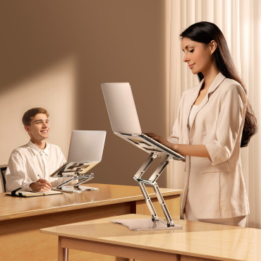 Aluminium Laptop Stand + Smartphone Stand - Silver