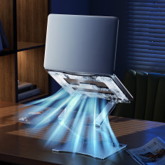 Aluminijasti prenosni računalnik + stojalo za pametne telefone - srebro