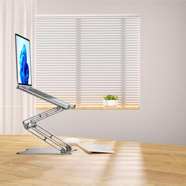 Aluminium Laptop Stand + Smartphone Stand - Sølv