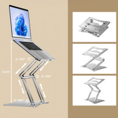Stand per laptop in alluminio + supporto per smartphone - Argento