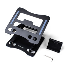 Stand per laptop in alluminio + supporto per smartphone - nero