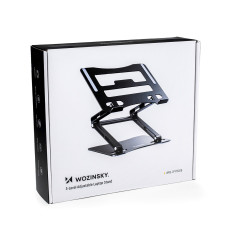 Soporte de aluminio portátil + Soporte para teléfono inteligente - Negro